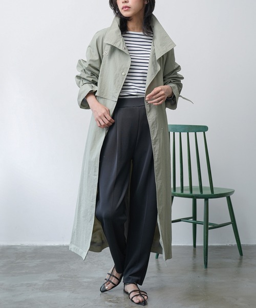 セール】スタンドカラーナイロンコート（トレンチコート）｜mili