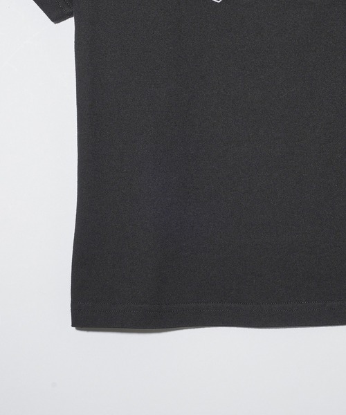 X-girl（エックスガール）の「FLOWER OVAL LOGO S/S BABY TEE（Tシャツ/カットソー・レディース・ブルー/ブラック/ホワイト・S/M）」の9枚目の写真