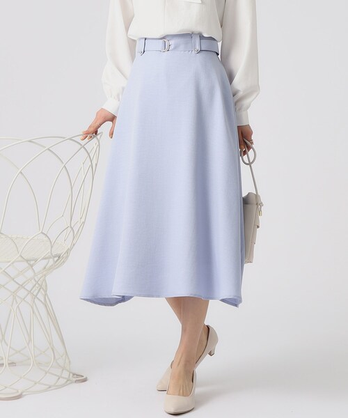 DRESKIP（ドレスキップ）の「◆【無理せずキレイ/セットアップ可】ベルト付ヴィンテージフレアスカート（スカート・レディース・ブラック/ライトベージュ/サックスブルー・02/03/04）」の3枚目の写真