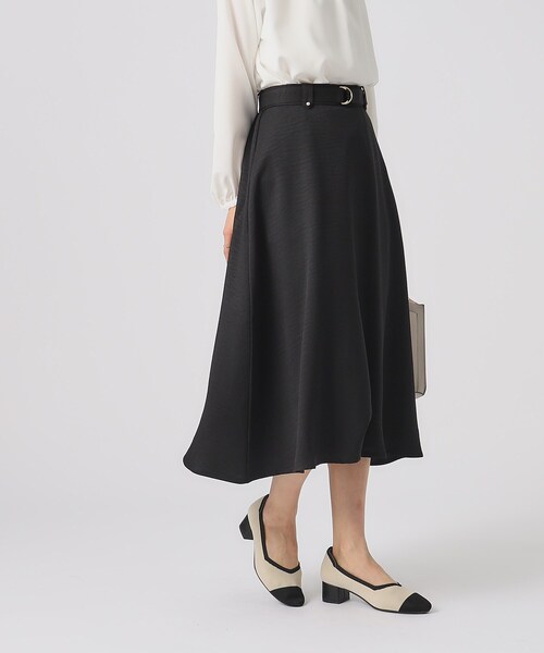 DRESKIP（ドレスキップ）の「◆【無理せずキレイ/セットアップ可】ベルト付ヴィンテージフレアスカート（スカート・レディース・ブラック/ライトベージュ/サックスブルー・02/03/04）」の6枚目の写真