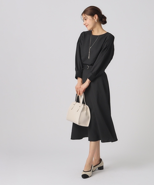 DRESKIP（ドレスキップ）の「◆【無理せずキレイ/セットアップ可】ベルト付ヴィンテージフレアスカート（スカート・レディース・ブラック/ライトベージュ/サックスブルー・02/03/04）」の8枚目の写真