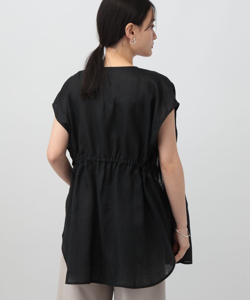 A part by（アパートバイ）の「フレンチリネンベスト（ベスト・レディース・ブラック/ライトベージュ・FREE）」の16枚目の写真