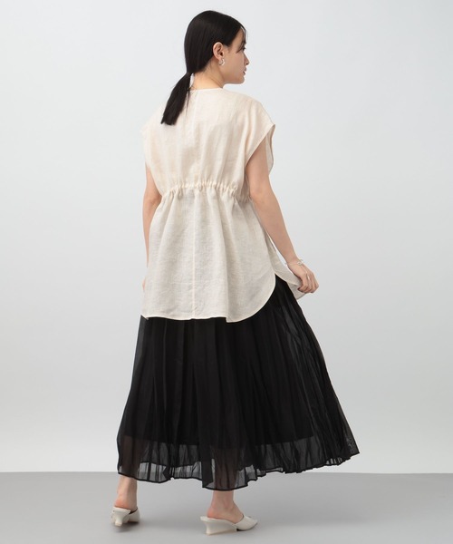 A part by（アパートバイ）の「フレンチリネンベスト（ベスト・レディース・ブラック/ライトベージュ・FREE）」の18枚目の写真