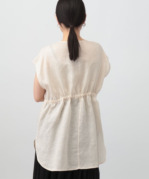 A part by（アパートバイ）の「フレンチリネンベスト（ベスト・レディース・ブラック/ライトベージュ・FREE）」の9枚目の写真