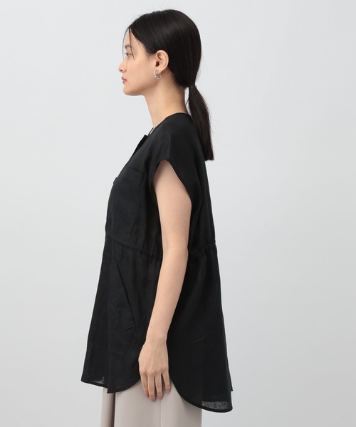 A part by（アパートバイ）の「フレンチリネンベスト（ベスト・レディース・ブラック/ライトベージュ・FREE）」の11枚目の写真