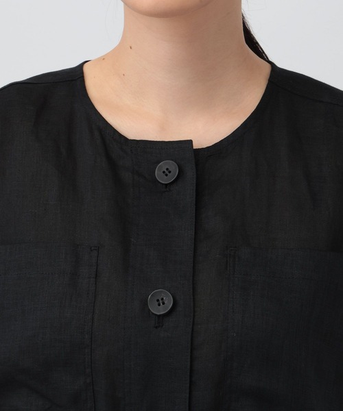 A part by（アパートバイ）の「フレンチリネンベスト（ベスト・レディース・ブラック/ライトベージュ・FREE）」の13枚目の写真