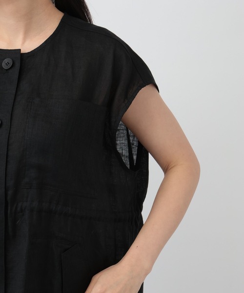 A part by（アパートバイ）の「フレンチリネンベスト（ベスト・レディース・ブラック/ライトベージュ・FREE）」の14枚目の写真