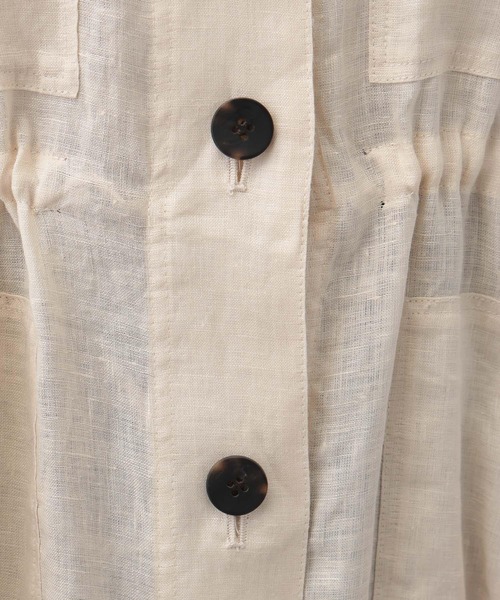 A part by（アパートバイ）の「フレンチリネンベスト（ベスト・レディース・ブラック/ライトベージュ・FREE）」の8枚目の写真