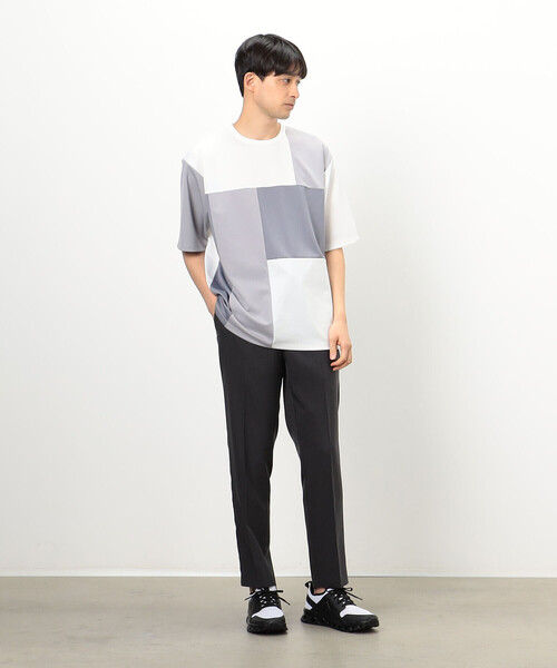 COMME CA ISM(コムサイズム)の「カラーブロック パッチワーク クルーネックTシャツ(Tシャツ/カットソー・メンズ・ブラック/ブルー/ホワイト・XL/M/L)」の4枚目の写真