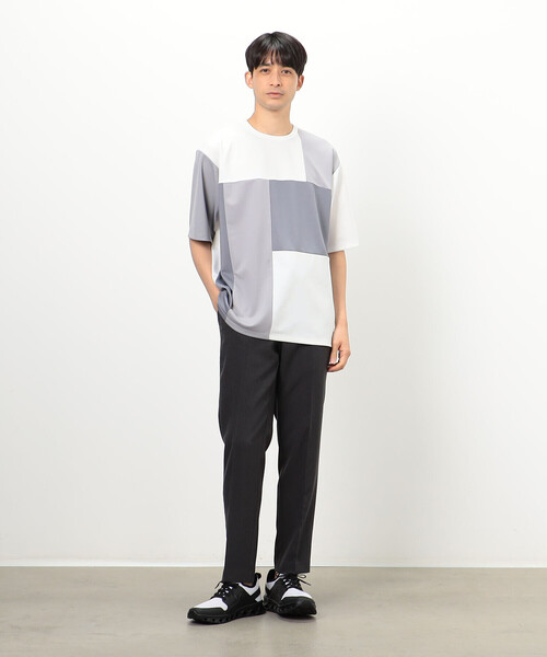 COMME CA ISM(コムサイズム)の「カラーブロック パッチワーク クルーネックTシャツ(Tシャツ/カットソー・メンズ・ブラック/ブルー/ホワイト・XL/M/L)」の5枚目の写真