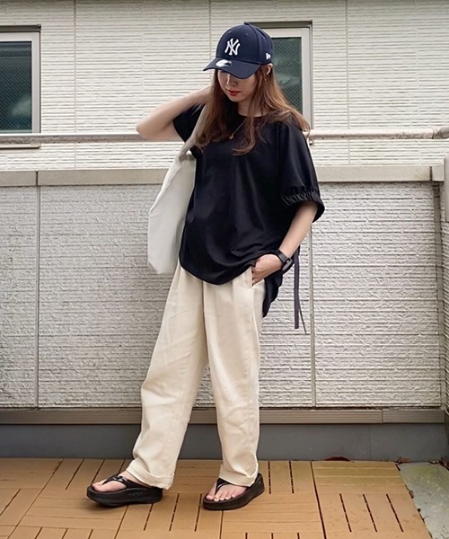 LBC(エルビーシー)の「袖ギャザーリボンチュニック(Tシャツ/カットソー・レディース・ホワイト/ブラック/ブルー/ベージュ・M)」の12枚目の写真
