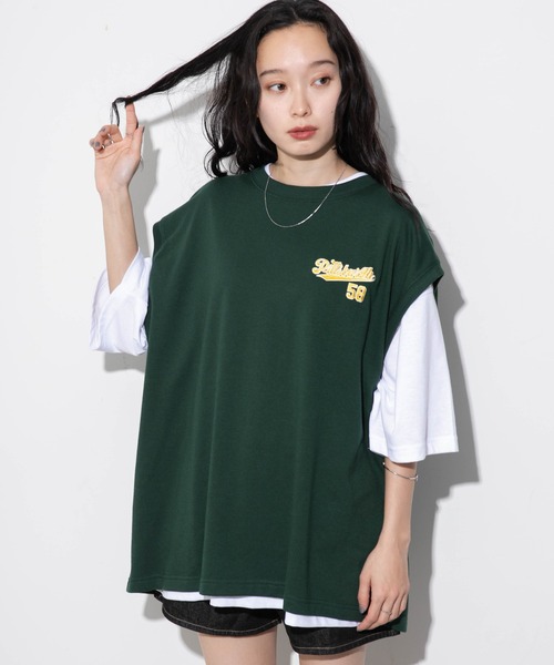 WEGO（ウィゴー）の「WEGO/アンサンブルスウェットベストT（アンサンブル・メンズ・グリーン/ブラック・MEDIUM/LARGE）」の2枚目の写真