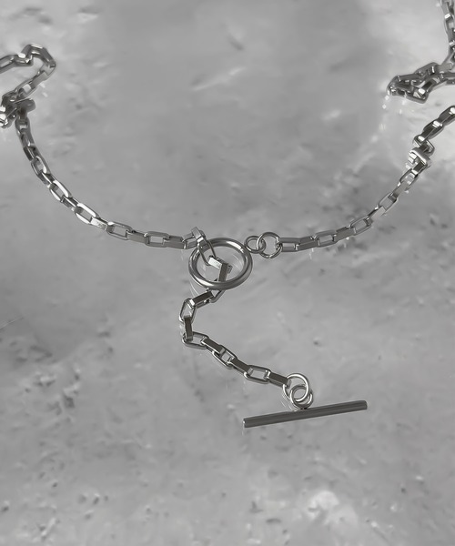 ARROWM（アローム）の「ARROWM ボックスロングチェーンマンテルネックレス（ネックレス・メンズ・シルバー・FREE）」の5枚目の写真