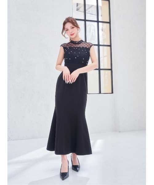 darich パールビジューネックワイドベアワンピース パールビジューネックワイドベアワンピース(ワンピース