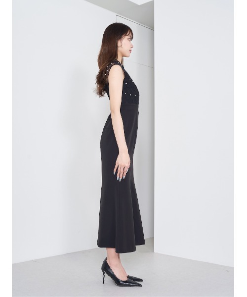 darich パールビジューネックワイドベアワンピース ダーリッチ Darich パールビジューネックワイドベアワンピース