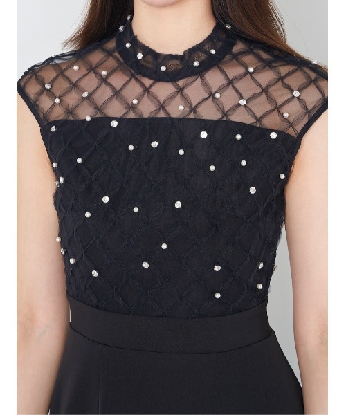 darich パールビジューネックワイドベアワンピース ダーリッチ Darich パールビジューネックワイドベアワンピース