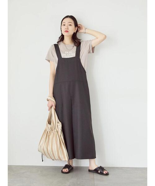 Samansa Mos2 blue(サマンサモスモスブルー)の「【シルケットバイオ】ロゴTシャツ(Tシャツ/カットソー・レディース・ベージュ/オフホワイト/ブラック・F)」の8枚目の写真