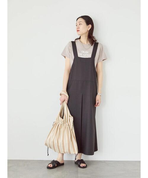 Samansa Mos2 blue(サマンサモスモスブルー)の「【シルケットバイオ】ロゴTシャツ(Tシャツ/カットソー・レディース・ベージュ/オフホワイト/ブラック・F)」の10枚目の写真