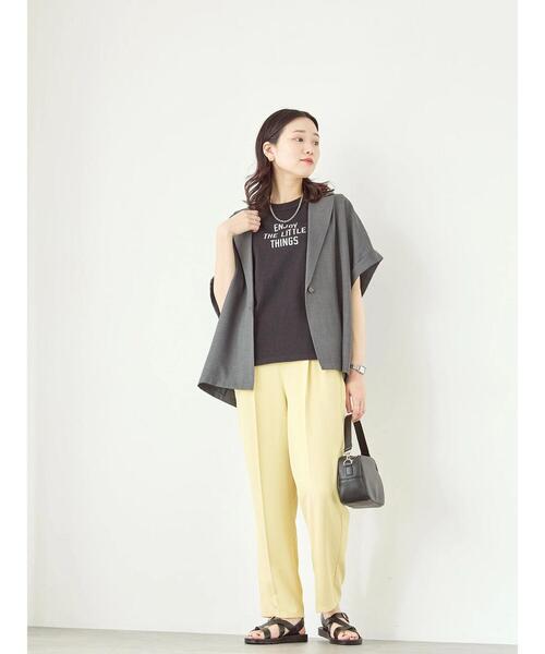 Samansa Mos2 blue(サマンサモスモスブルー)の「【シルケットバイオ】ロゴTシャツ(Tシャツ/カットソー・レディース・ベージュ/オフホワイト/ブラック・F)」の11枚目の写真