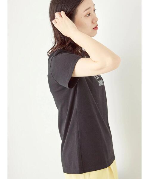 Samansa Mos2 blue(サマンサモスモスブルー)の「【シルケットバイオ】ロゴTシャツ(Tシャツ/カットソー・レディース・ベージュ/オフホワイト/ブラック・F)」の16枚目の写真