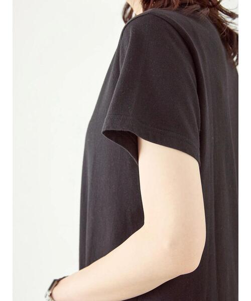 Samansa Mos2 blue(サマンサモスモスブルー)の「【シルケットバイオ】ロゴTシャツ(Tシャツ/カットソー・レディース・ベージュ/オフホワイト/ブラック・F)」の19枚目の写真