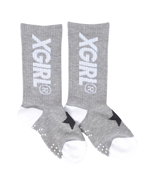 X-girl Stages（エックスガールステージス）の「LOGO SOCKS（ソックス/靴下・キッズ・ホワイト/アッシュ/ネイビー・MEDIUM/LARGE/SMALL）」の7枚目の写真