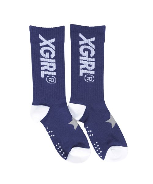 X-girl Stages（エックスガールステージス）の「LOGO SOCKS（ソックス/靴下・キッズ・ホワイト/アッシュ/ネイビー・MEDIUM/LARGE/SMALL）」の8枚目の写真