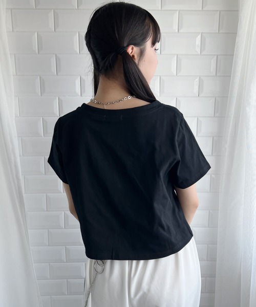 √nuage(ルートニュアージュ)の「アニマルハートショートTシャツ(Tシャツ/カットソー・レディース・ホワイト/ブラック・FREE)」の3枚目の写真