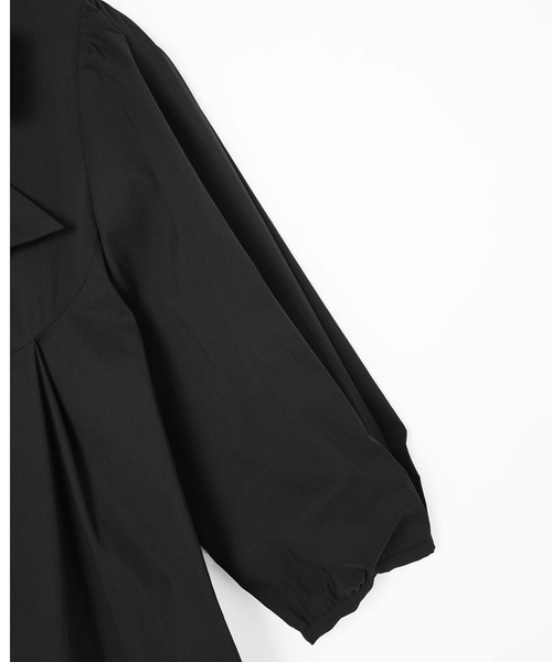 MILKFED.(ミルクフェド)の「BOW TIE SHIRT DRESS(ワンピース・レディース・ブラック/ベージュ・ONE SIZE)」の8枚目の写真