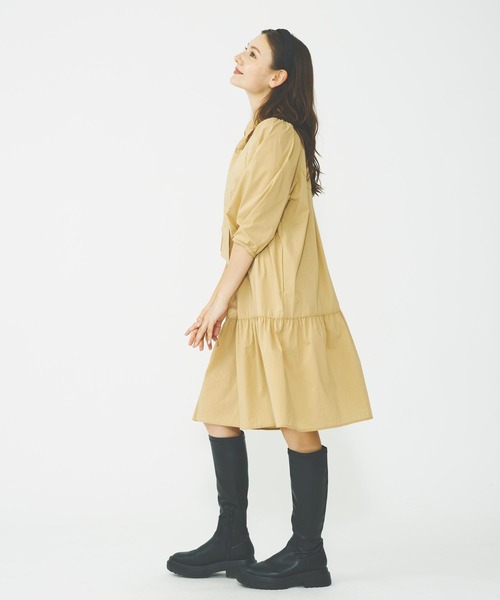MILKFED.(ミルクフェド)の「BOW TIE SHIRT DRESS(ワンピース・レディース・ブラック/ベージュ・ONE SIZE)」の18枚目の写真