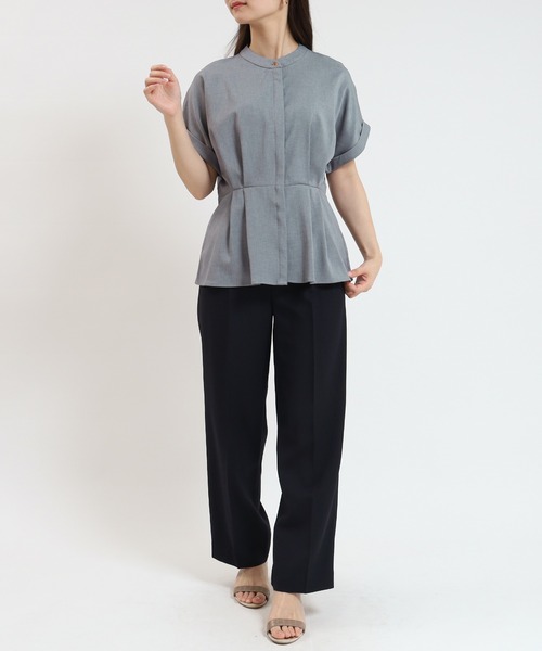 TRUDEA（トルディア）の「リネンライクタックペプラムブラウス（シャツ/ブラウス・レディース・ブルー/ネイビー/ライトグレー/グリーン・MEDIUM/LARGE）」の22枚目の写真