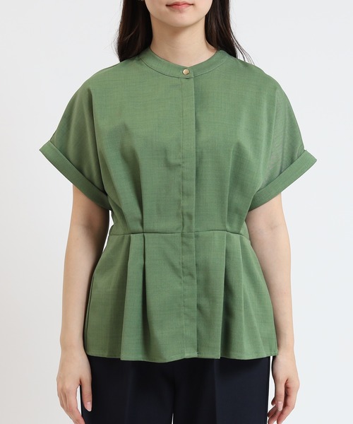 TRUDEA（トルディア）の「リネンライクタックペプラムブラウス（シャツ/ブラウス・レディース・ブルー/ネイビー/ライトグレー/グリーン・MEDIUM/LARGE）」の13枚目の写真