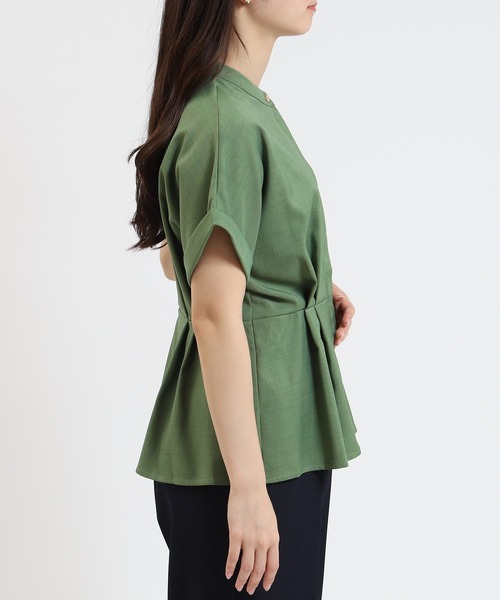 TRUDEA（トルディア）の「リネンライクタックペプラムブラウス（シャツ/ブラウス・レディース・ブルー/ネイビー/ライトグレー/グリーン・MEDIUM/LARGE）」の14枚目の写真