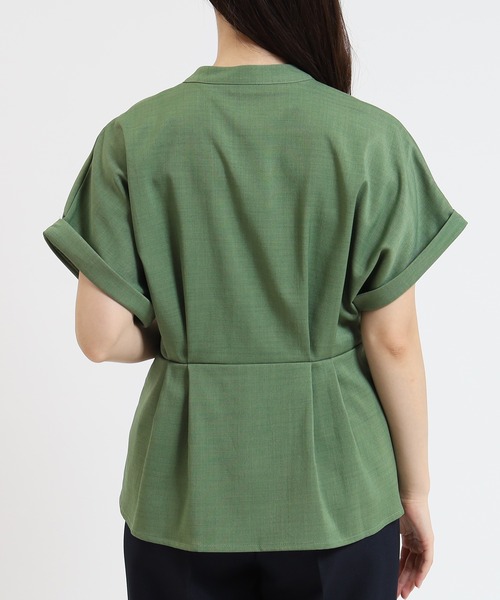 TRUDEA（トルディア）の「リネンライクタックペプラムブラウス（シャツ/ブラウス・レディース・ブルー/ネイビー/ライトグレー/グリーン・MEDIUM/LARGE）」の15枚目の写真