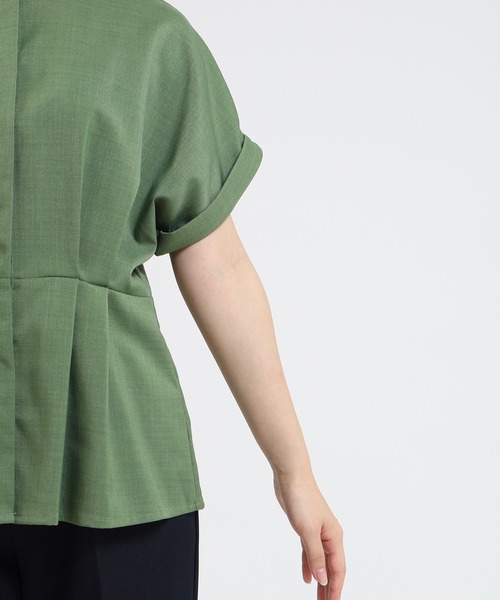 TRUDEA（トルディア）の「リネンライクタックペプラムブラウス（シャツ/ブラウス・レディース・ブルー/ネイビー/ライトグレー/グリーン・MEDIUM/LARGE）」の6枚目の写真