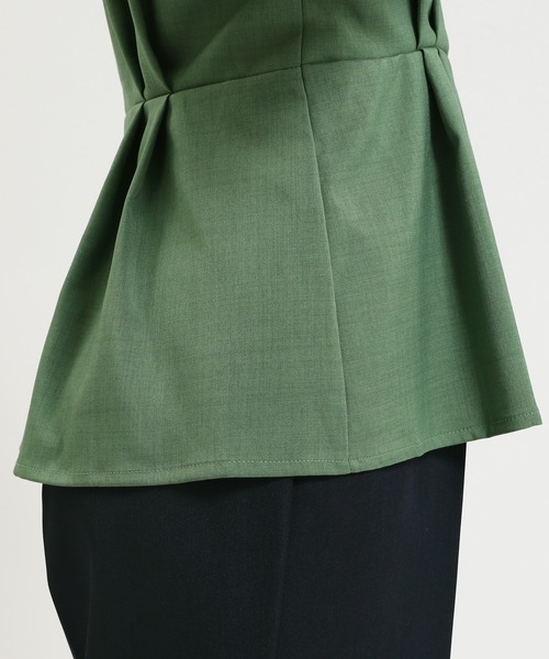 TRUDEA（トルディア）の「リネンライクタックペプラムブラウス（シャツ/ブラウス・レディース・ブルー/ネイビー/ライトグレー/グリーン・MEDIUM/LARGE）」の9枚目の写真