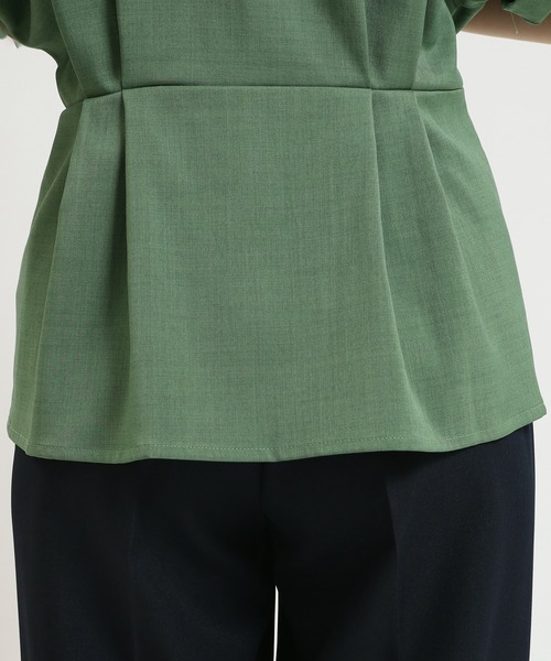 TRUDEA（トルディア）の「リネンライクタックペプラムブラウス（シャツ/ブラウス・レディース・ブルー/ネイビー/ライトグレー/グリーン・MEDIUM/LARGE）」の10枚目の写真