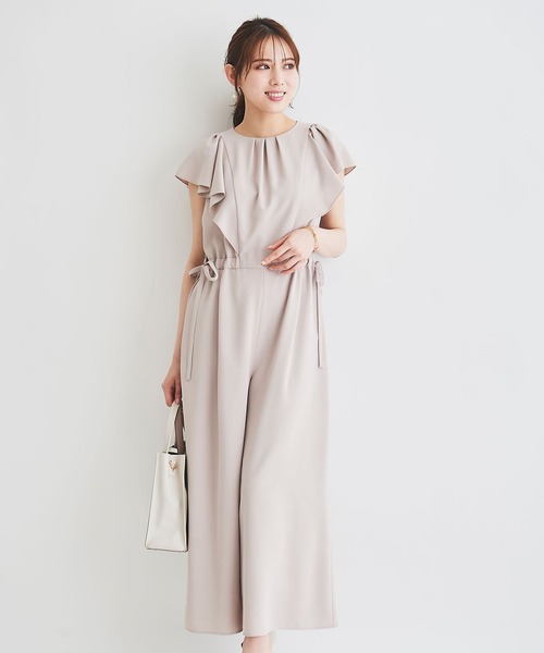 LAISSE PASSE（レッセパッセ）の「サイドリボンオールインワン（つなぎ/オールインワン・レディース・ベージュ/ミント・SMALL/MEDIUM）」の2枚目の写真