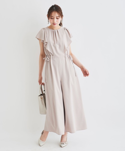 LAISSE PASSE（レッセパッセ）の「サイドリボンオールインワン（つなぎ/オールインワン・レディース・ベージュ/ミント・SMALL/MEDIUM）」の3枚目の写真