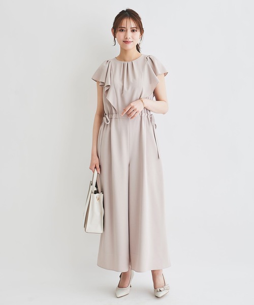 LAISSE PASSE（レッセパッセ）の「サイドリボンオールインワン（つなぎ/オールインワン・レディース・ベージュ/ミント・SMALL/MEDIUM）」の4枚目の写真