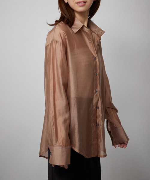 MAISON BREEZE（メゾンブリーズ）の「【SETUP7】オーバーフォルムシアーシャツブラウス SCCH565　※（シャツ/ブラウス・レディース・ホワイト/ベージュ/グレー・FREE）」の18枚目の写真