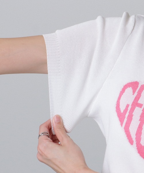 Lace Ladies（レースレディース）の「ハートロゴ コンパクト 半袖 ニット プルオーバー（ニット/セーター・レディース・ブラック/ホワイト・FREE）」の18枚目の写真