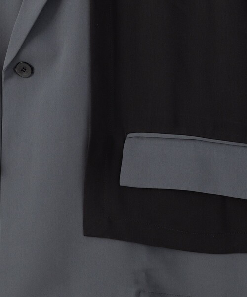 CULLNI クルニ 21SS アシンメトリーラペルダブルジャケット グレージュ CULLNI（クルニ）の「Double Satin ZIP Pocket Tailored Jacket