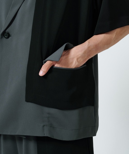 CULLNI STUDIOUS別注 BICOLOR SHIRT ブラック CULLNI（クルニ）の「STUDIOUS別注 BICOLOR SHIRT（シャツ