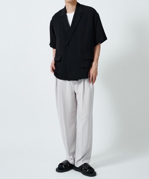STUDIOUS別注 Double Cloth Asymmetrical Short Sleeve Jacket（シャツ