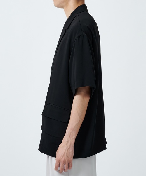 CULLNI（クルニ）の「STUDIOUS別注 Double Cloth Asymmetrical Short Sleeve Jacket（シャツ/ブラウス・メンズ・グレー/ブラック・1/2）」の16枚目の写真