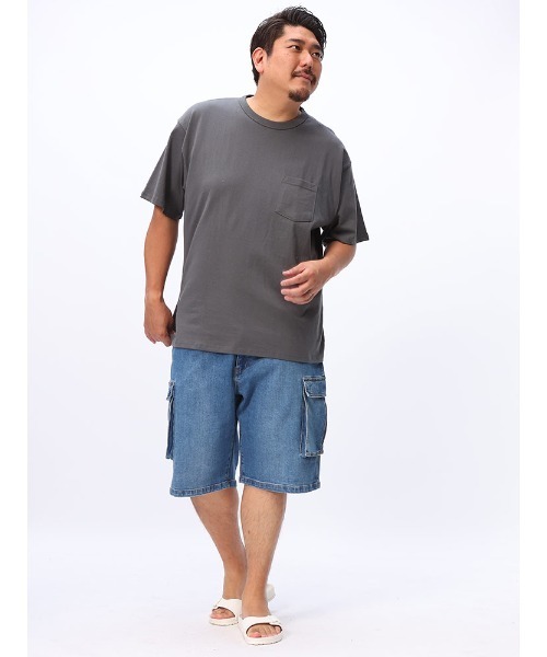B&T CLUB(ビーティークラブ)の「カーゴショートパンツ デニム 大きいサイズ メンズ(デニムパンツ・メンズ・ブルー/ネイビー/ブラック・X1(3L~4L)/X2(4L~5L)/X4(8L~9L)/X3(6L~7L))」の8枚目の写真