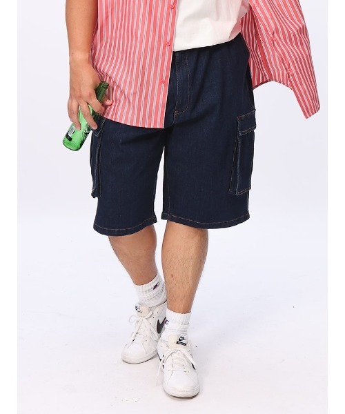 B&T CLUB(ビーティークラブ)の「カーゴショートパンツ デニム 大きいサイズ メンズ(デニムパンツ・メンズ・ブルー/ネイビー/ブラック・X1(3L~4L)/X2(4L~5L)/X4(8L~9L)/X3(6L~7L))」の7枚目の写真