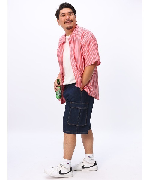 B&T CLUB(ビーティークラブ)の「カーゴショートパンツ デニム 大きいサイズ メンズ(デニムパンツ・メンズ・ブルー/ネイビー/ブラック・X1(3L~4L)/X2(4L~5L)/X4(8L~9L)/X3(6L~7L))」の6枚目の写真
