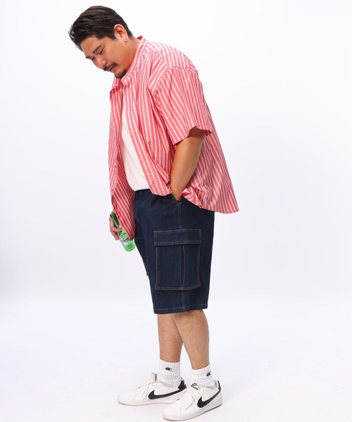 B&T CLUB(ビーティークラブ)の「カーゴショートパンツ デニム 大きいサイズ メンズ(デニムパンツ・メンズ・ブルー/ネイビー/ブラック・X1(3L~4L)/X2(4L~5L)/X4(8L~9L)/X3(6L~7L))」の21枚目の写真